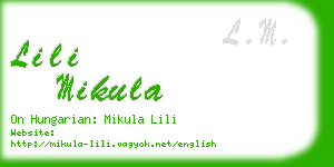 lili mikula business card